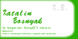 katalin bosnyak business card